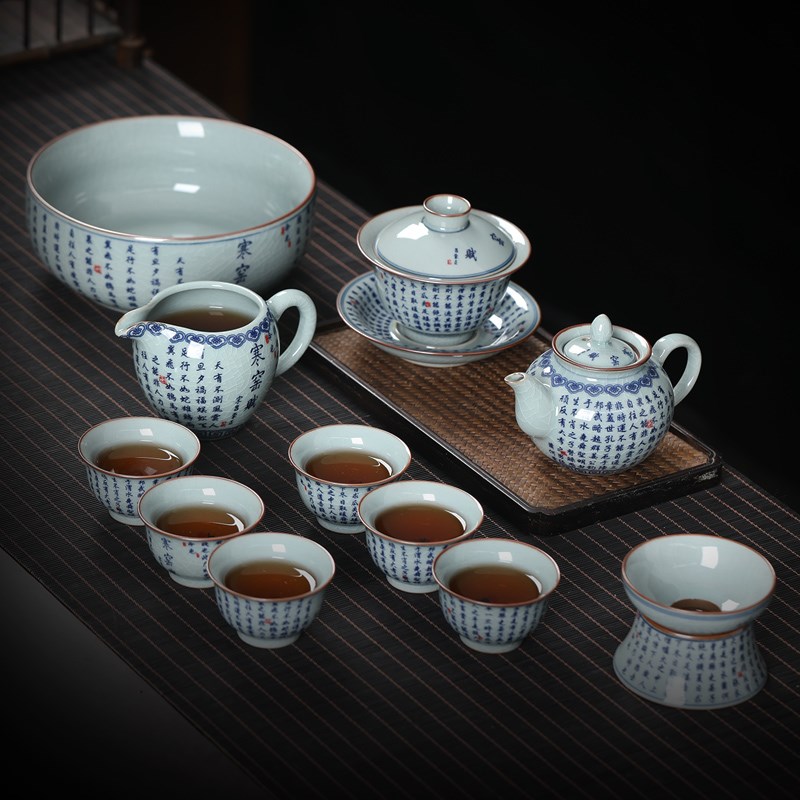 茶具套装功夫盖碗茶杯家用高端红茶泡茶喝茶不烫手大气茶碗普洱禅