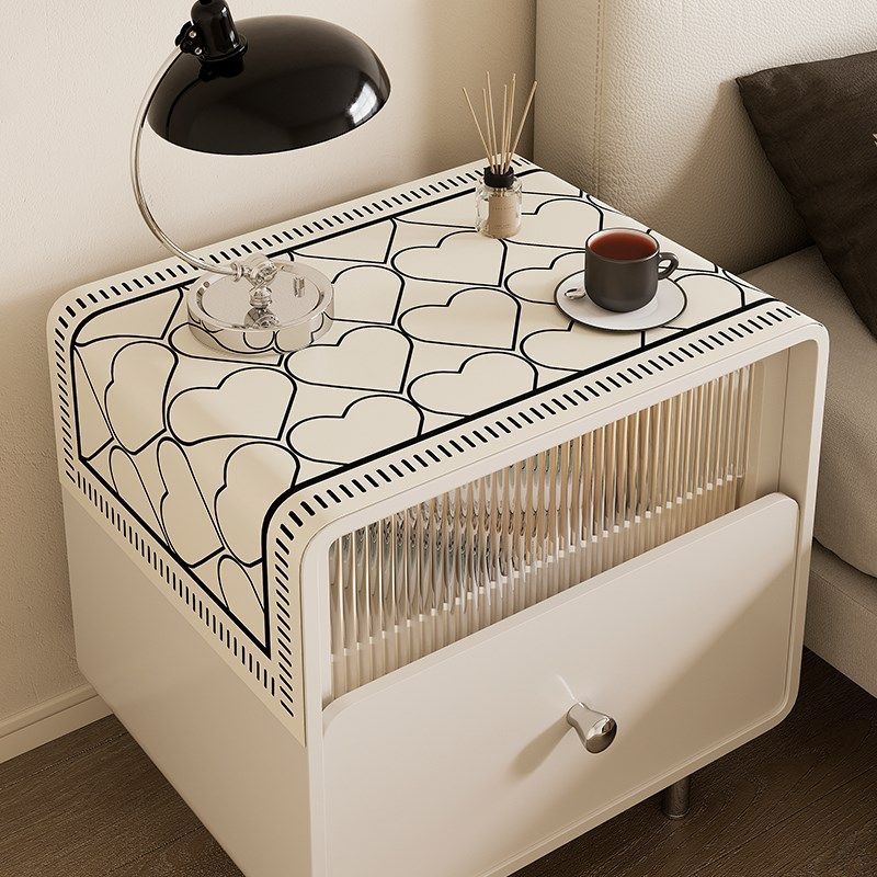 法式床头柜挂布轻奢高级感冰箱盖布洗衣机防尘罩防油防水免洗桌布
