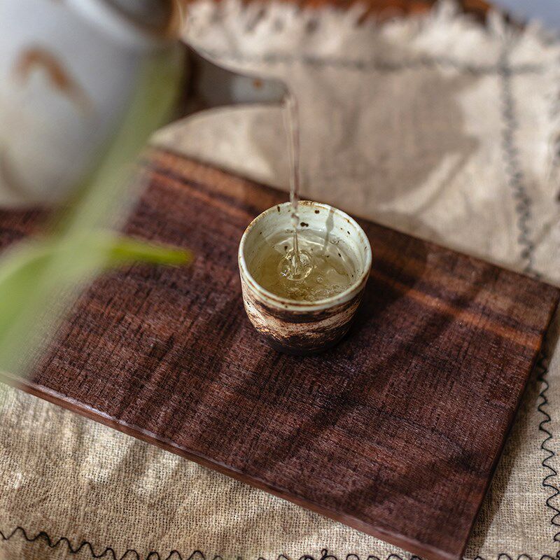 黑胡桃木茶盘托盘复古中式茶道茶具摆放置物盘日式侘寂风茶托杯垫
