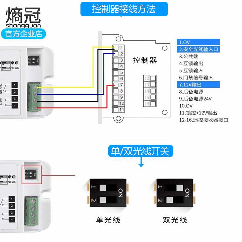 自动门防夹装置安全光线防夹人红外对射电眼双电眼射线感应单双光
