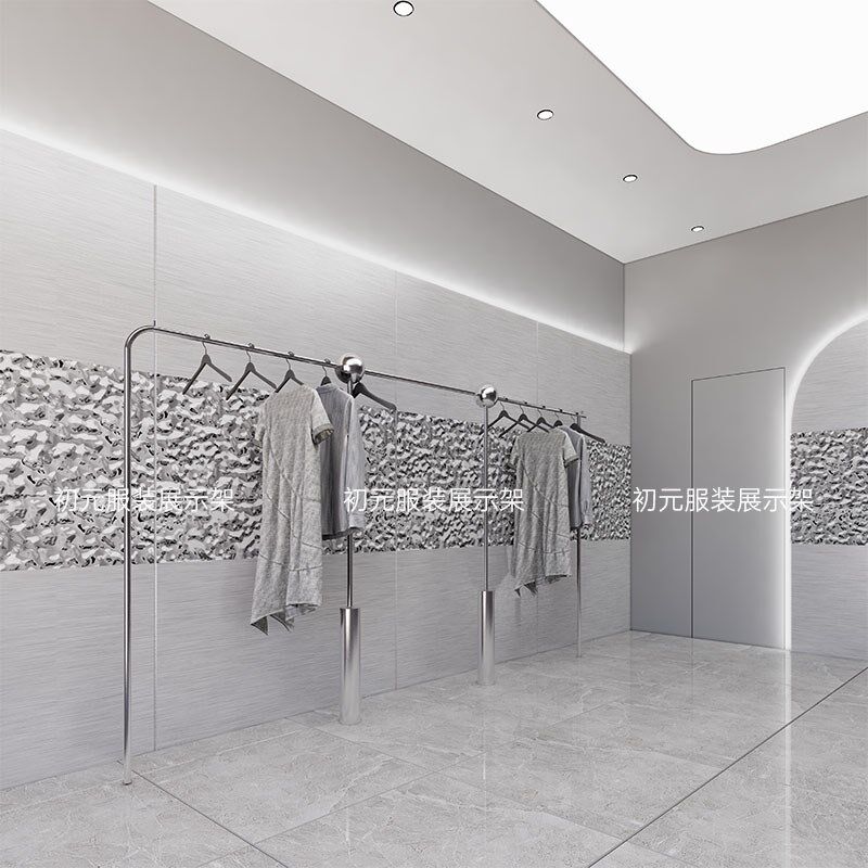 服装店展示架不锈钢上墙壁挂式陈列架买手店女装店货架专用挂衣架