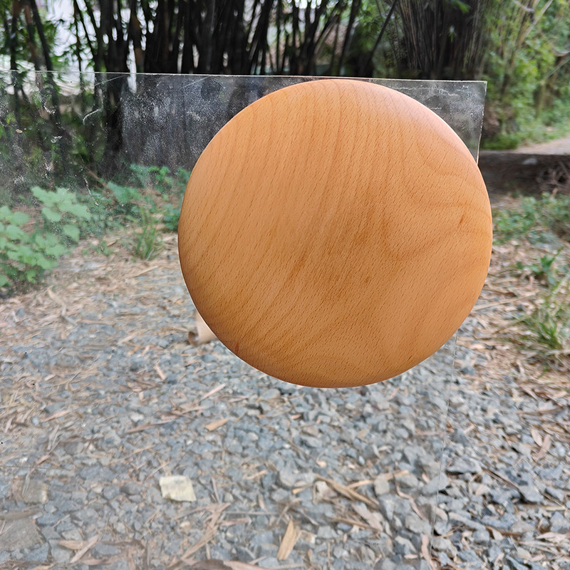 木拉手门把手单孔玻璃简约北欧创意柜手柄拉手实木圆设计感圆形