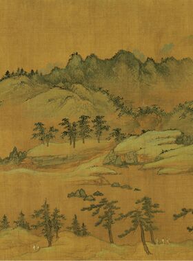 元 商琦 春山图国画山水画 客厅装饰画高清复制原大尺寸仿古字画