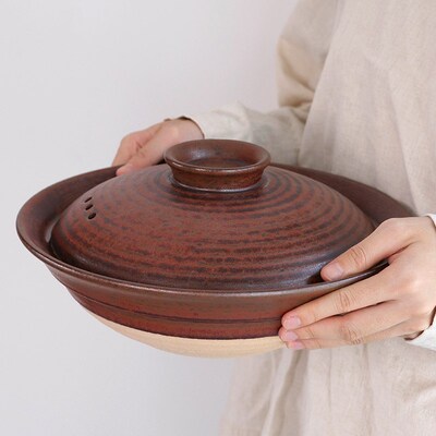 万土烧砂锅粗陶复古土锅 星级餐厅酒店商用干锅 明火电陶炉适用