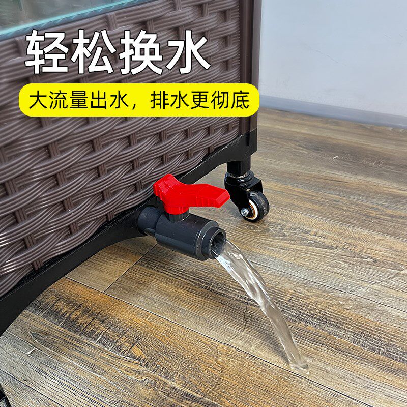 黄缘龟专用泡澡盆玻璃缸大水池安缘半水龟水盆生态造景养殖箱用品