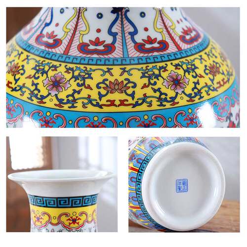 景德镇陶瓷器落地大花瓶新中式家居装饰品客厅玄关博古架台面摆件