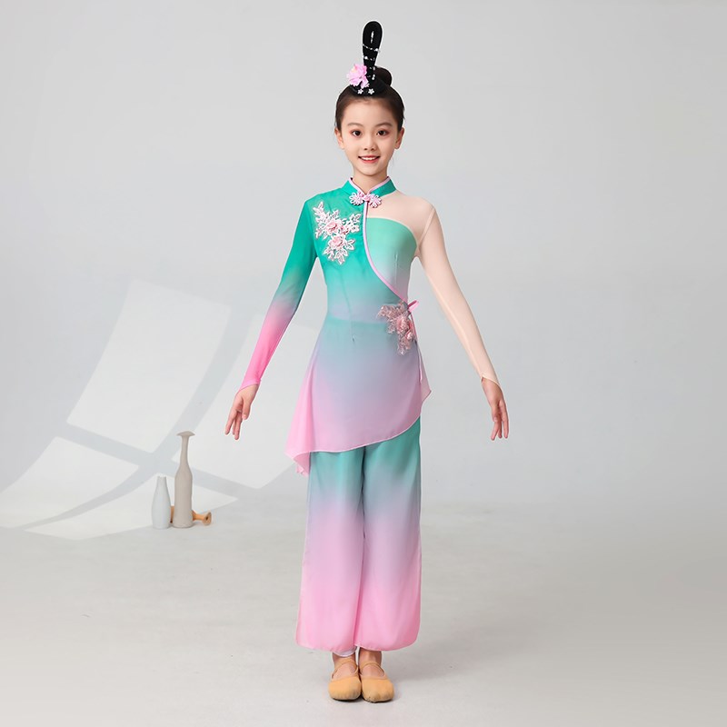 儿童古典舞胶州秧歌舞蹈服飘逸扇子舞伞舞中国舞剧目艺考表演服装