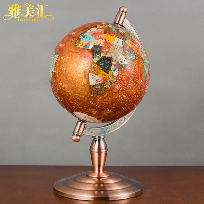 欧式宝石地球仪22cm桌面摆件商务馈赠公司乔迁年会礼品办公室摆件