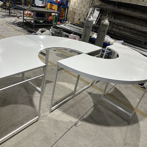 新款婚庆道具S形圆形铁艺甜品台组合婚礼花器花架子舞台户外摆件