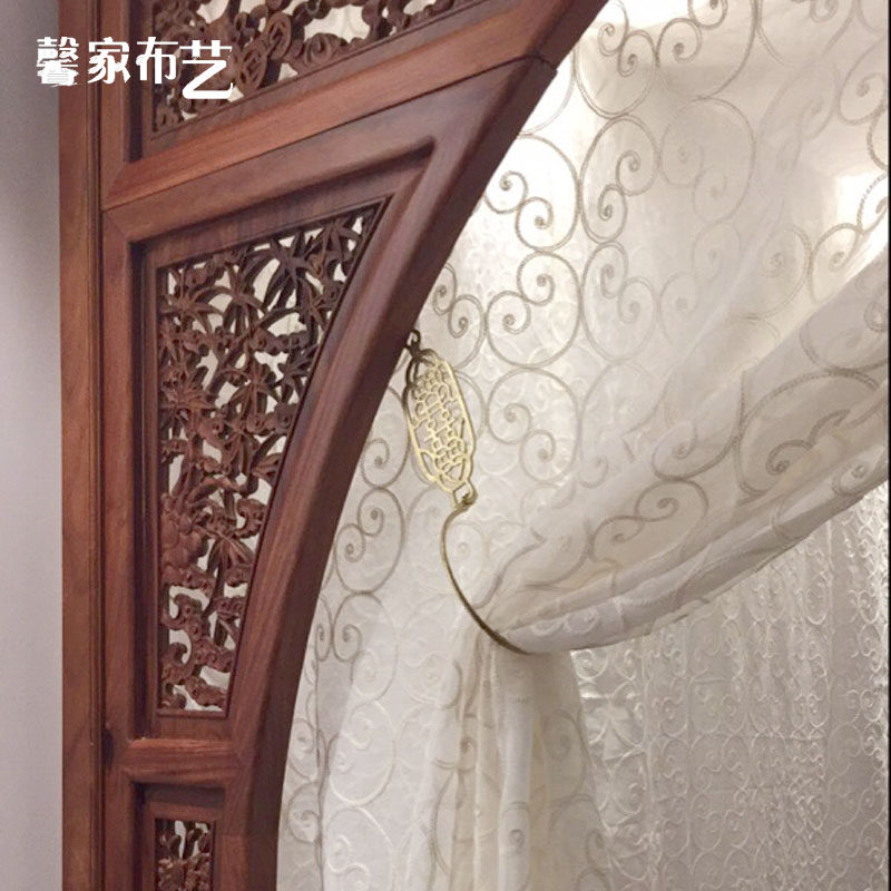 绮栊馨家出品明清古典新中式仿古复古蚊帐钩窗帘钩挂钩绑带铜制
