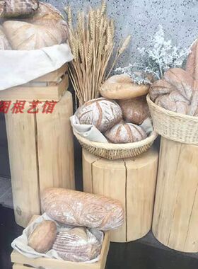 北欧杉木墩子原木树墩异型床头柜艺术树桩凳换鞋凳茶几边几实木