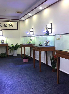 木纹烤漆圆形柜台首饰柜饰品展示柜玻璃柜眼镜珠宝玉器手机中岛柜