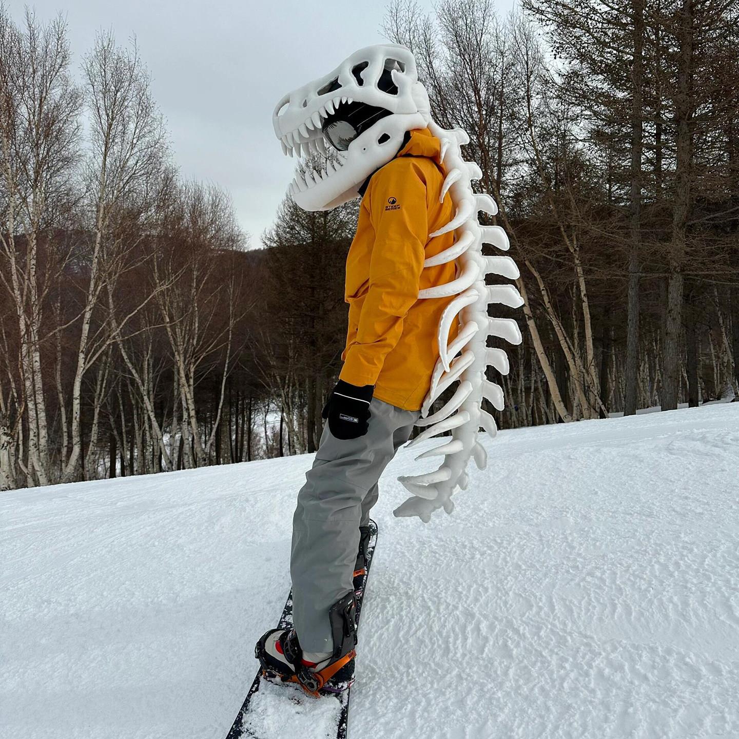 滑雪护具恐龙骨架头套护臀防摔外穿屁垫女款专用全套装备拍照神器