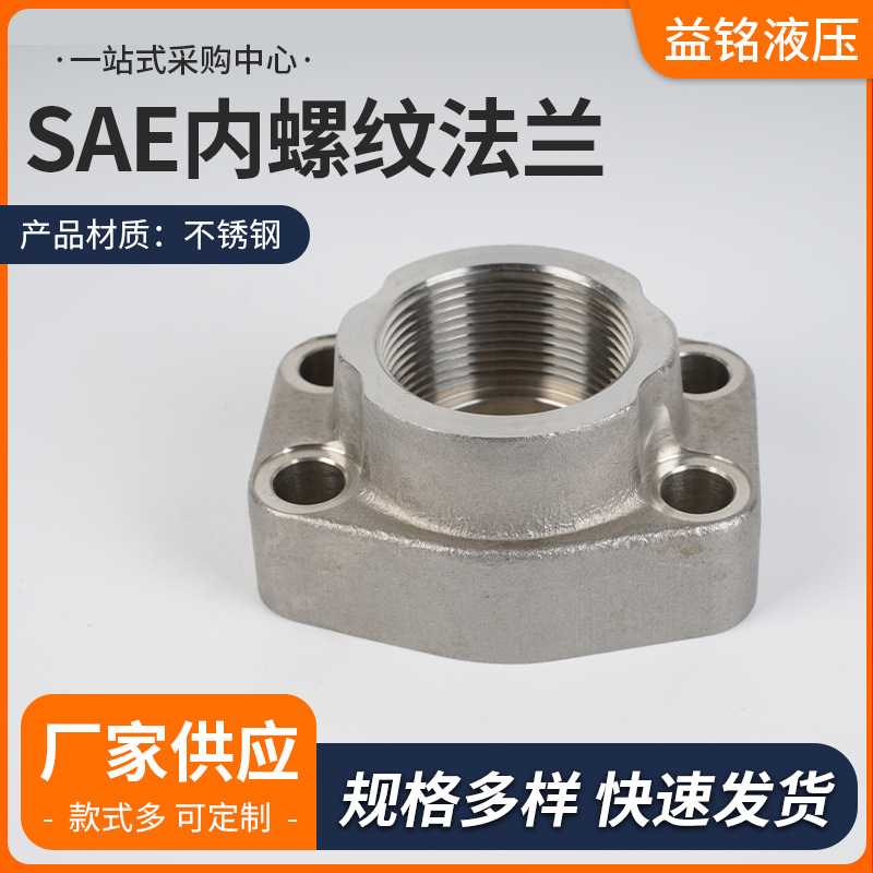 不锈钢SAE内螺纹法兰船用管道英制管螺纹AFE链接液压管接头