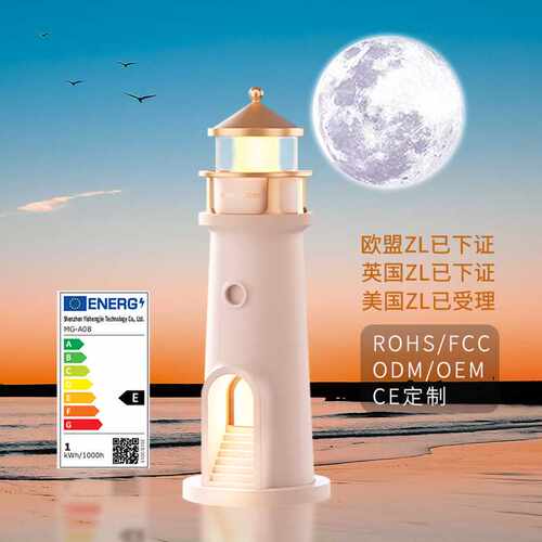 月光灯塔投影灯氛围夜灯蓝牙音响摆件遥控人体感应氛围灯台灯