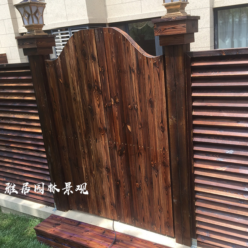 天津菠萝格防腐木地板栅栏户外露台塑木板小院葡萄架庭院设计安装