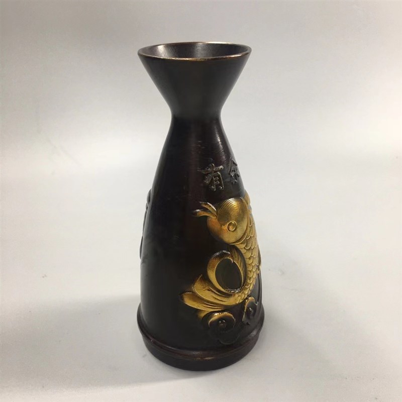 铜鎏金酒具酒壶分酒器酒杯花瓶办公装饰创意酒瓶收藏工艺品摆件