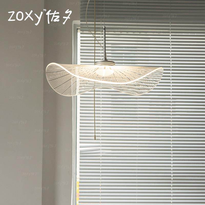 zoxy佐夕 荷叶吊灯透明亚克力温馨浪漫房间灯北欧简约LED卧室灯