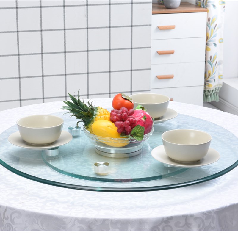 钢化玻璃家用餐桌转盘圆转盘旋转台转盘底座转盘耐高温旋转顺滑