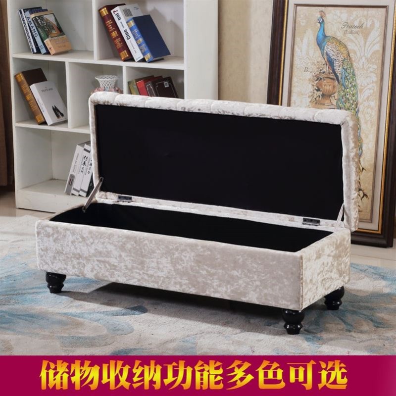 欧式沙发凳换鞋凳门口可坐布艺收纳储物凳服装店试衣凳床尾凳