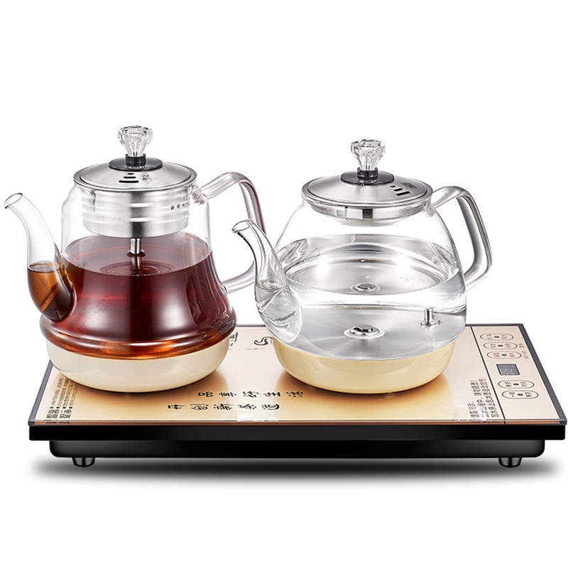 蒸汽煮茶器黑茶玻璃全自动底部上水茶桌嵌入式烧水壶普洱蒸茶壶