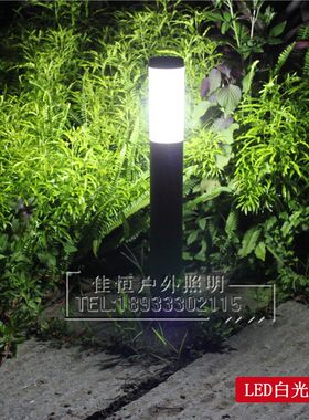 黑色不锈钢草坪灯 LED户外防水路灯庭院灯花园别墅灯园林绿化灯柱