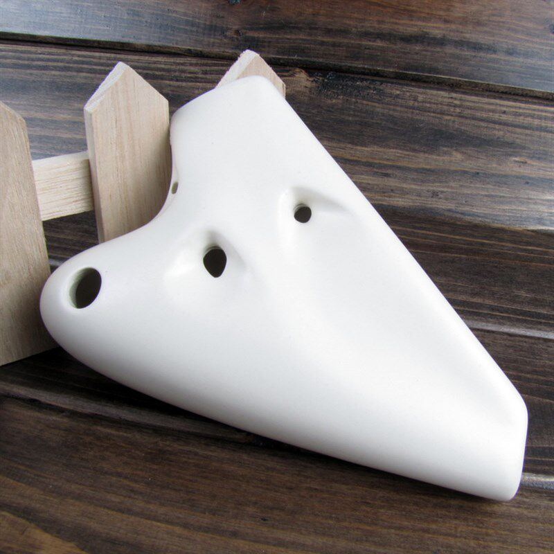 包邮 风雅陶笛   无光白中音C调复管 亚光白双管AC调陶笛