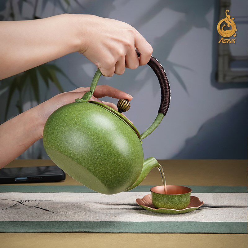 紫铜茶壶《春暖花开茶礼套装》泡茶烧水壶养身小茶具便携单壶套装
