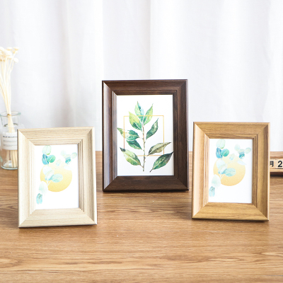 简约欧美式相框摆台创意相架567810 A4寸像框 仿实木复古照片画框