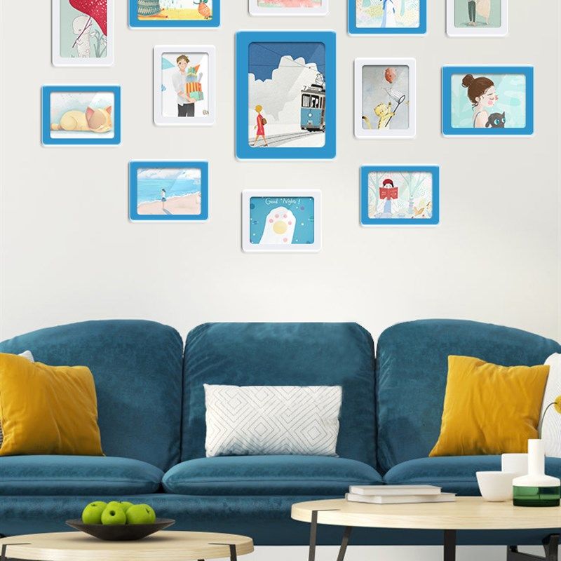 磁性相框简约可更换创意照片墙相框相片墙相册挂墙组合装饰免打孔