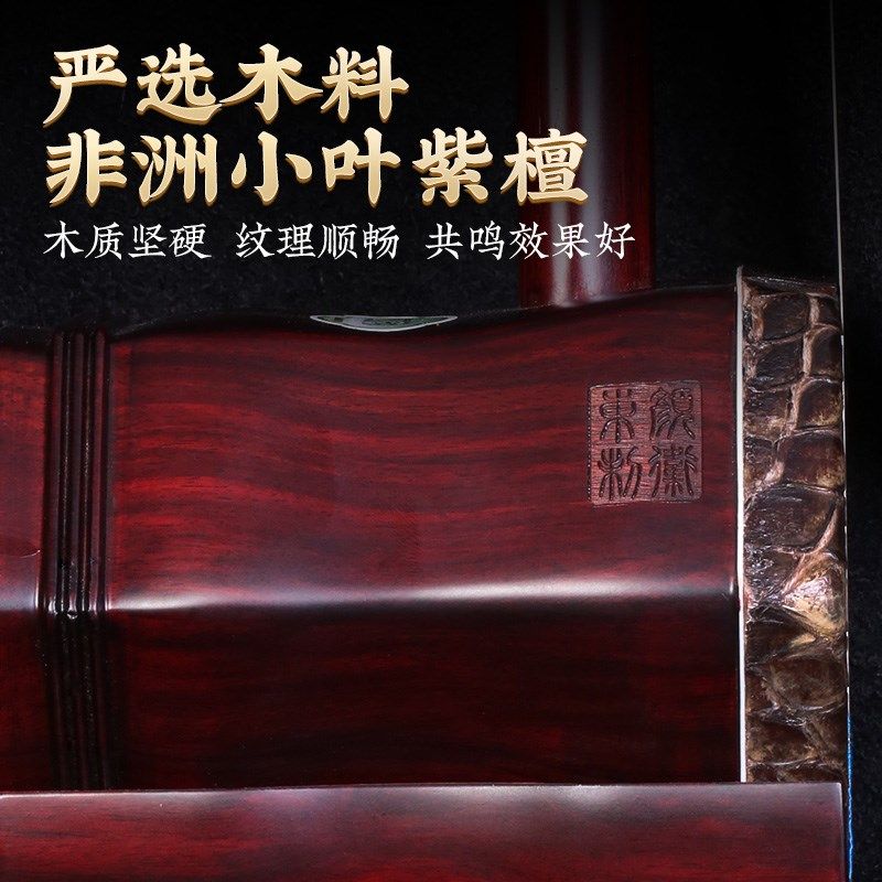 小叶紫檀二胡机械轴铜轴苏州精品二胡琴成人儿童学生初学入门乐器
