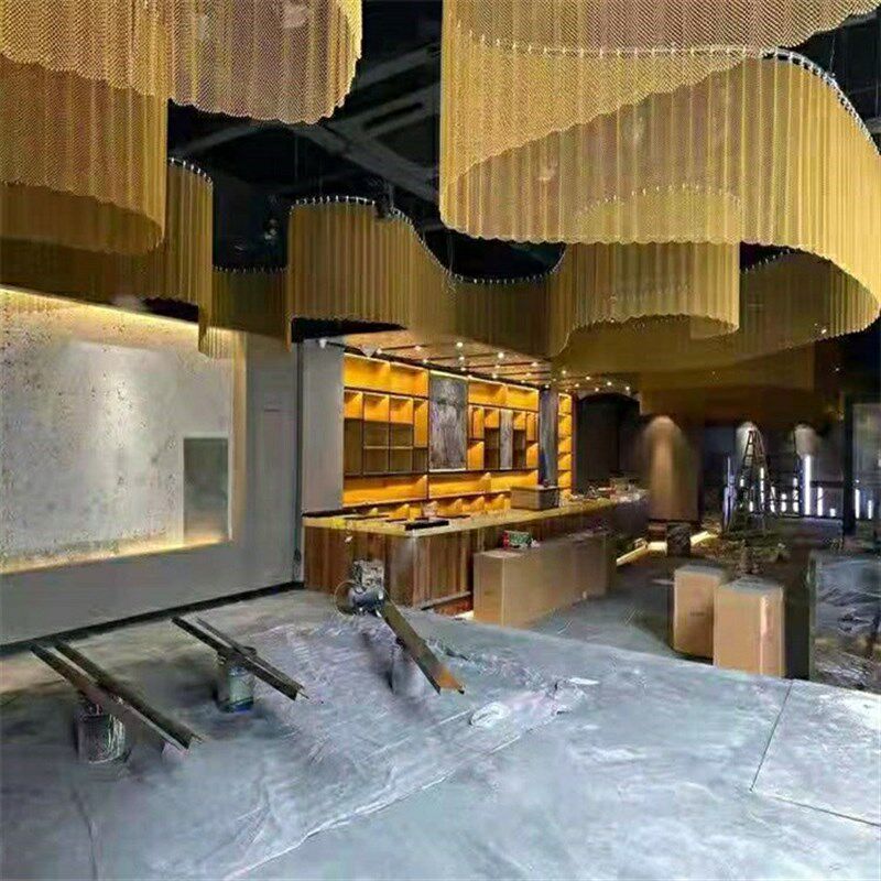 金属网帘垂帘咖啡店装饰帘服装店橱窗帘酒店商场隔断帘电视背景帘