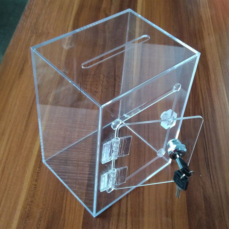 订做有机玻璃箱子亚克力带锁盒子透明展示盒储物盒小号存钱收纳盒