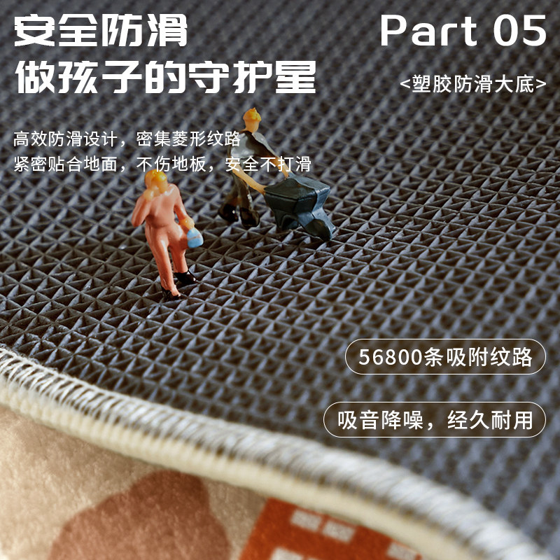 儿童地毯冬季毛绒加厚汽车轨道游戏爬爬垫客厅卧室床边毯玩耍地垫