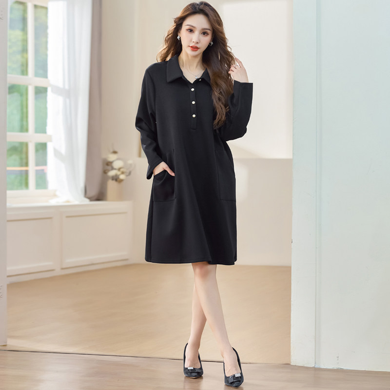 加大码女装春装200斤胖妹妹洋气时尚中长款遮肚子显瘦休闲连衣裙