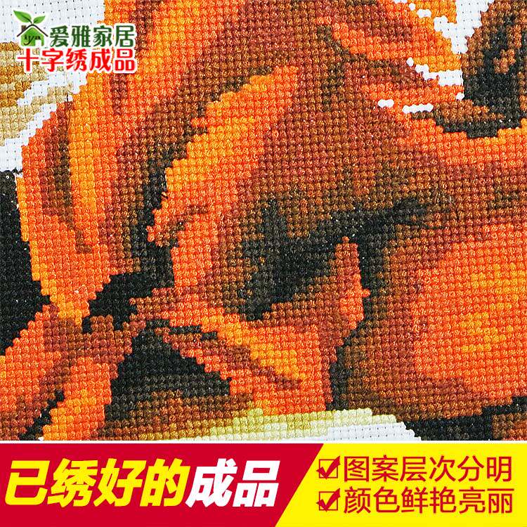 八骏图十字绣成品机绣马到成功2021新款线绣客厅系列已绣好的出售