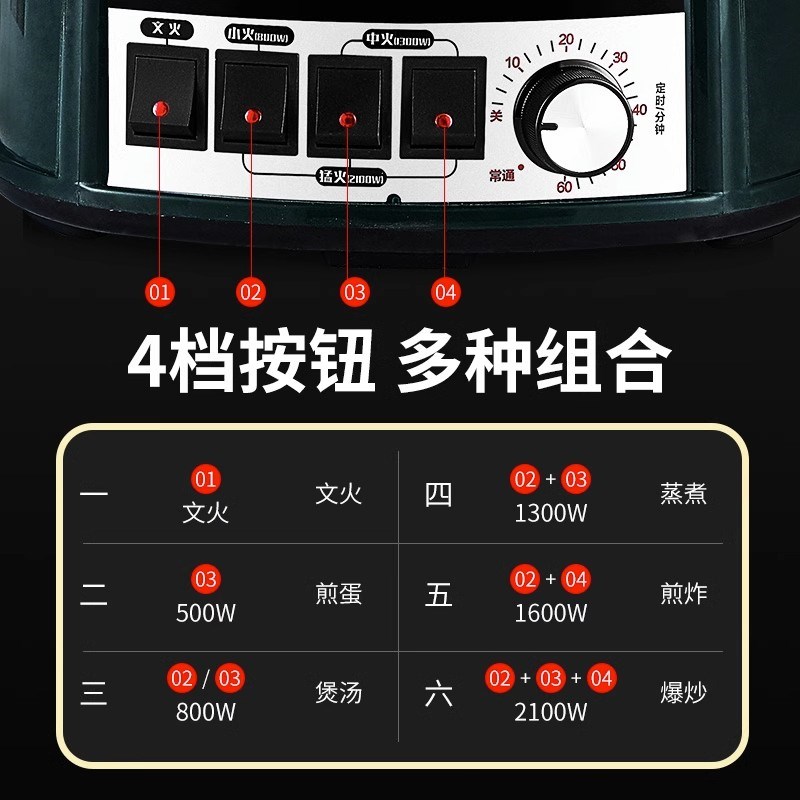 锅霸不锈钢加厚电热锅多功能家用大容量电蒸锅电煮锅炒一体式电锅
