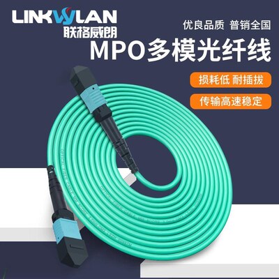 光纤跳线MPO-MPO万兆多模8/12芯集束光缆OM3尾纤40G/100g
