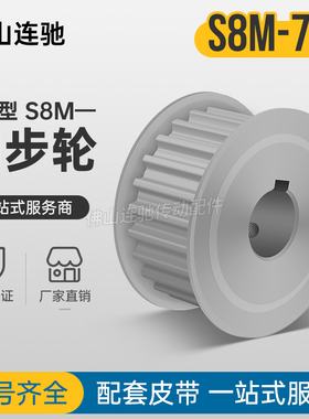 S8M72齿 两面平同步轮AF型 高扭矩同步皮带轮72S8M150-A-N20-60