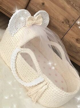 婴儿篮子手提篮新生的儿出院外出便携式安全车载可平躺睡床睡篮