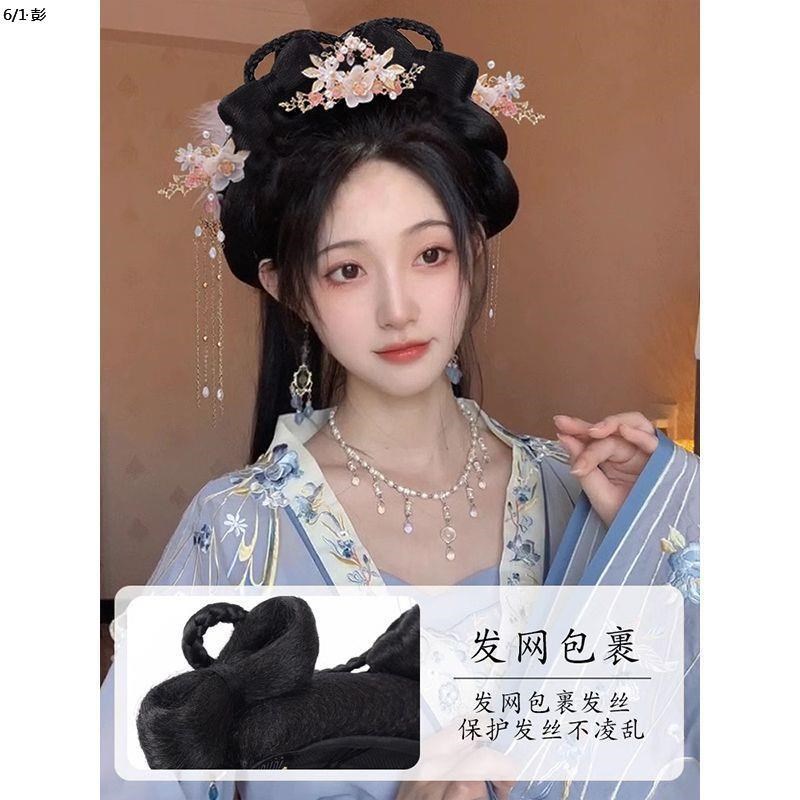 汉服头饰古装假发一体式懒人发箍全套发饰古风发髻盘头饰型垫发包