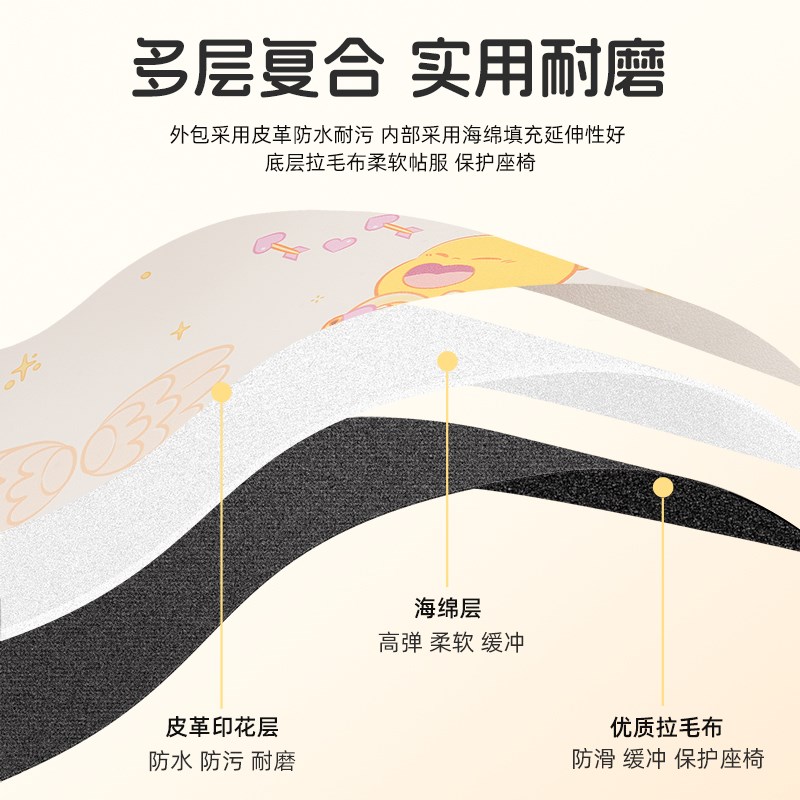奶龙汽车座椅后背收纳袋车载多功能防踢垫后排小桌板车内垃圾桶