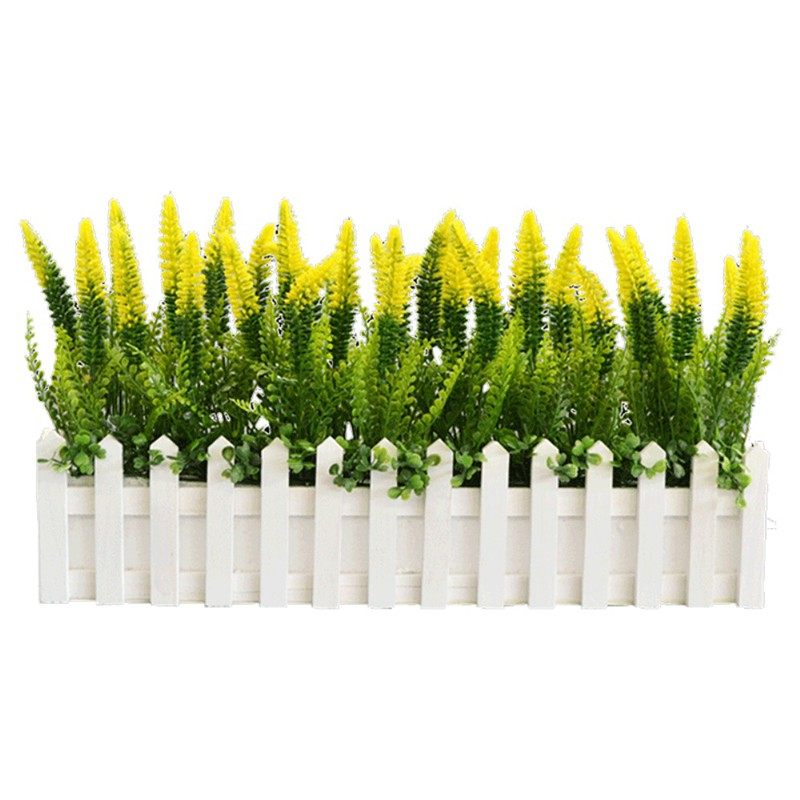 仿真绿植物假花草绢花插花束栅栏花艺套装饰品客厅家居田园摆设件