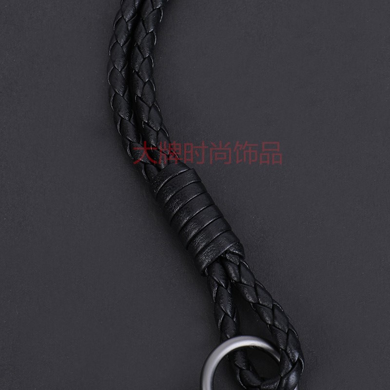 员工工牌胸卡挂绳工作证套情侣挂脖羊皮编织卡套真皮门禁卡夹挂颈