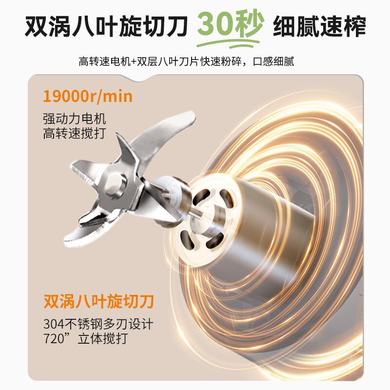 户外可携式榨汁杯家用迷你小型多功能电动果汁机可碎冰减肥果蔬机
