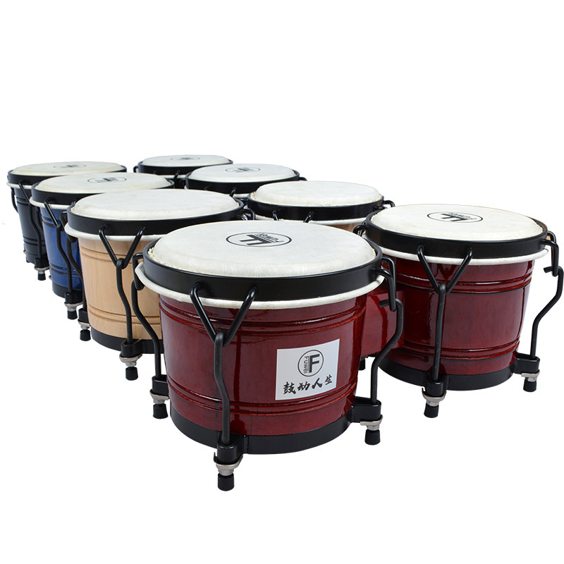 邦戈鼓Bongo6+7水牛皮7寸9寸邦戈手鼓非洲鼓儿童初级入门教程包邮