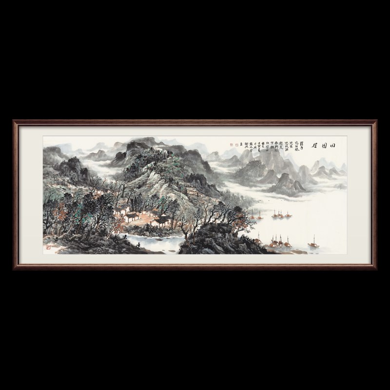 国画山水画客厅装饰画中式挂画纯手绘名家真迹高端水墨字画办公室