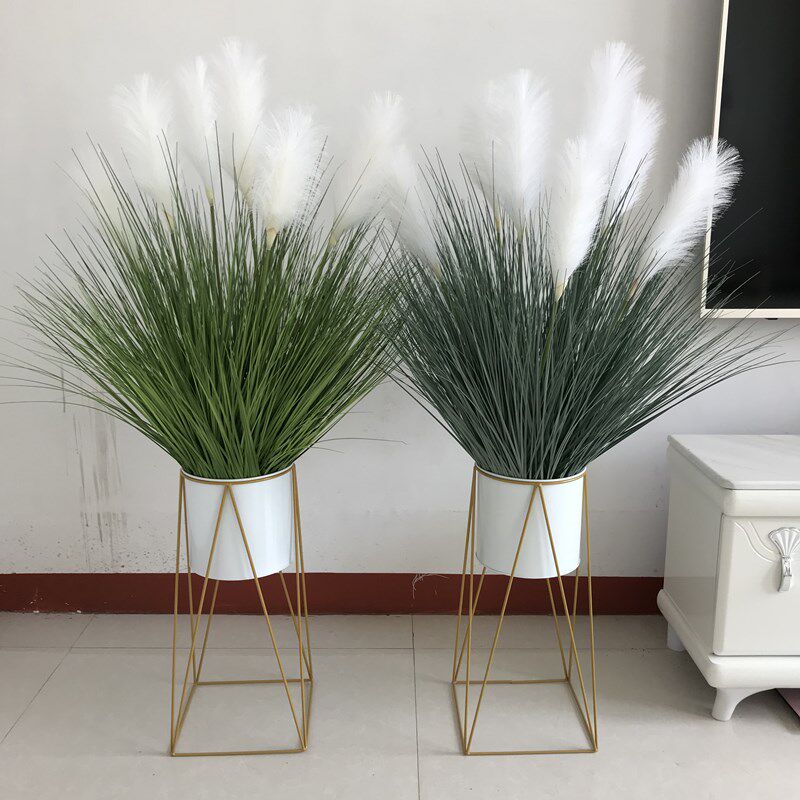 仿真花芦苇草假狗尾巴草套装大花头网红客厅摆件北欧大型落地道具