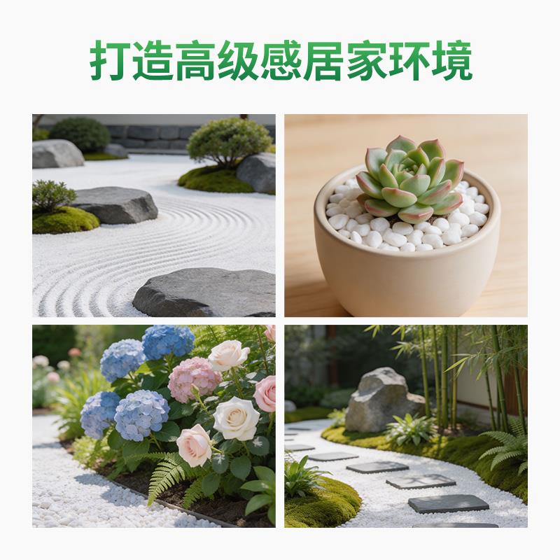 白石子造景颗粒庭院雨花石多肉铺面石盆栽花盆养花水培白色石头子