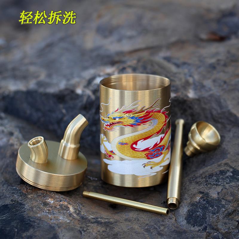 档纯黄铜水烟壶礼品烟具礼盒装葫芦创意水烟斗水烟筒